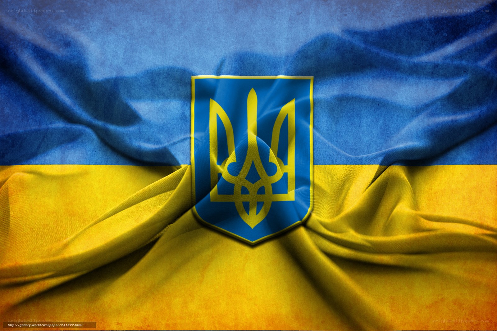 Ukrainian flag with trident