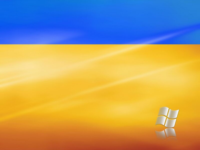 Ukrainian flag with Windows logo