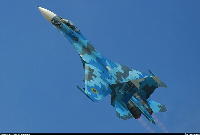 Ukrainian Su-27 Fighter Jet — Blue