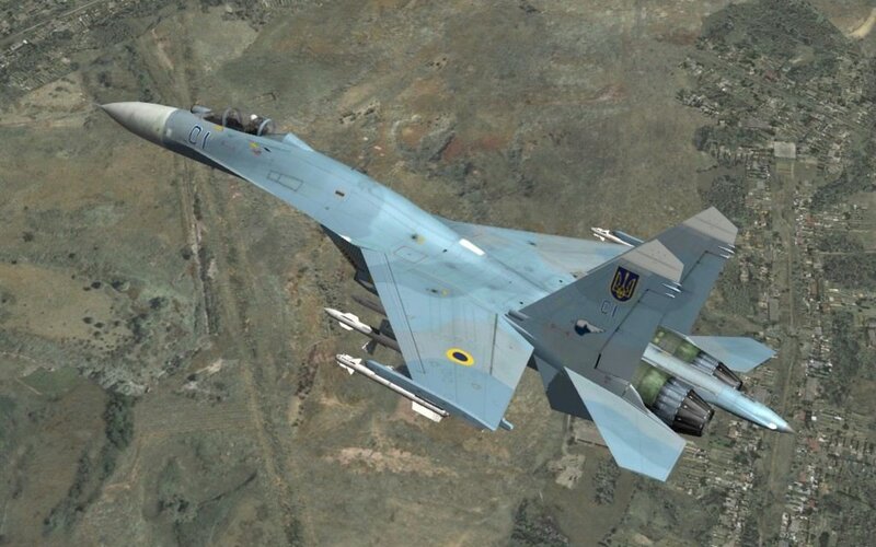 Ukrainian Su-27 Fighter Jet — Gray