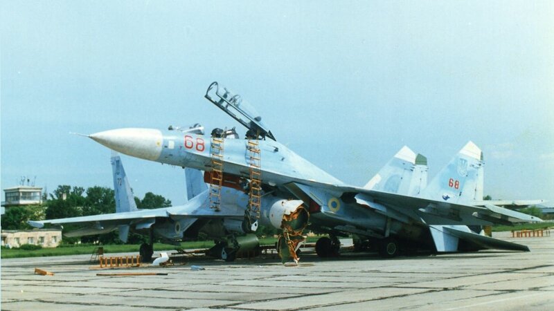Ukrainian Su-27 on tarmac