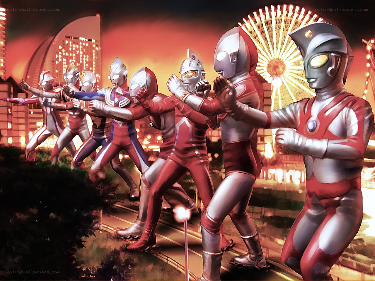 Ultraman heroes in action