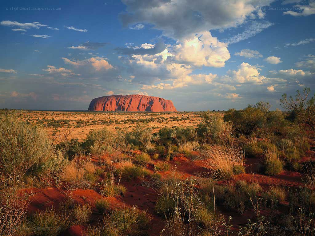 Uluru at sunset in the outback