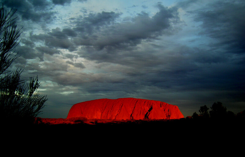 Uluru at Sunset — Red, Dramatic, Photograph