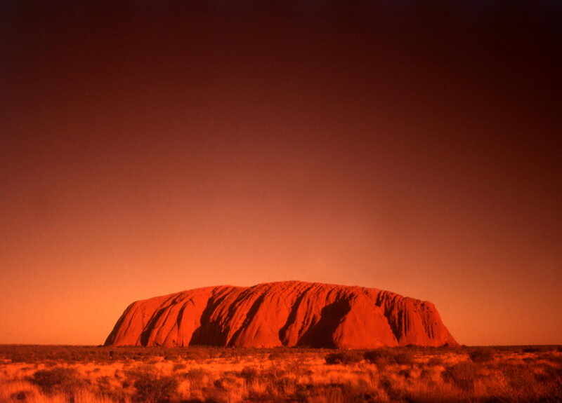Uluru at Sunset — Red, Dramatic