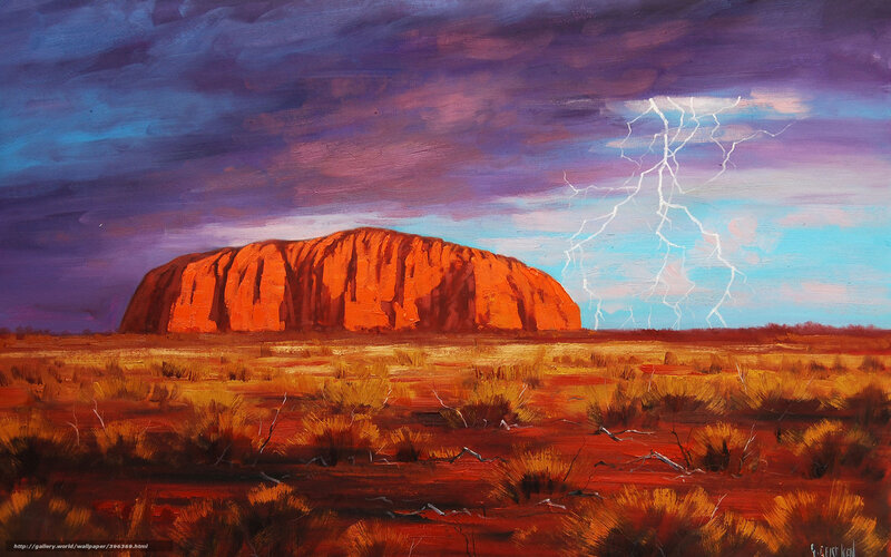 Uluru during a storm
