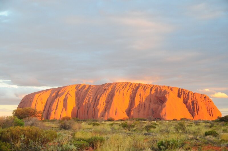 Uluru Rock Formation — Orange, Dramatic
