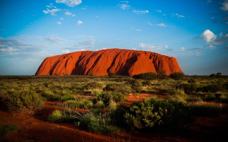 Uluru Rock Formation — Red, Dramatic, Afternoon, Photograph, Desert