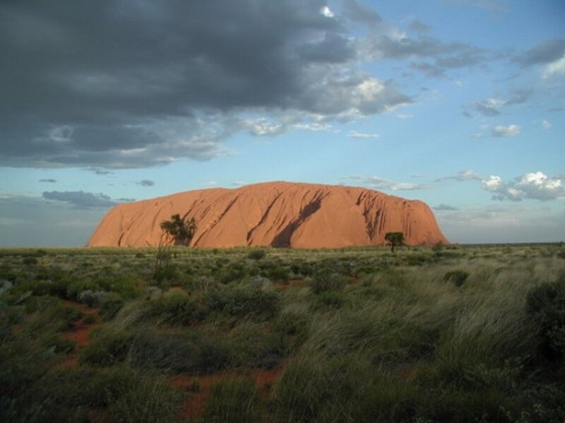 Uluru Rock Formation — Red, Dramatic, Afternoon, Photograph
