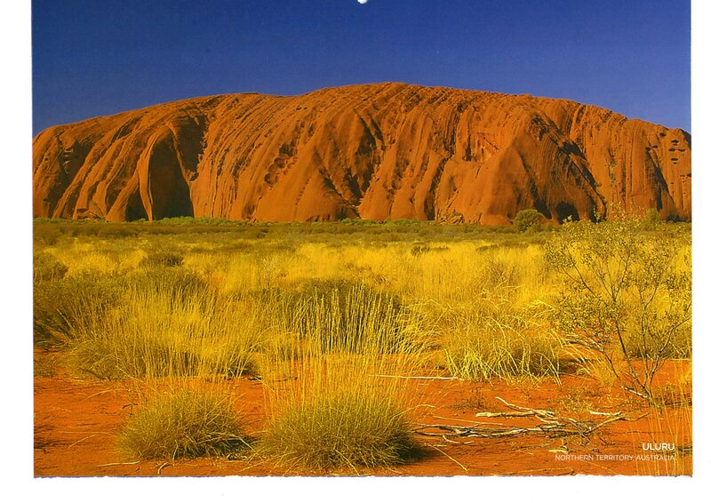 Uluru Rock Formation — Red, Serene, Afternoon, Photograph, Grass