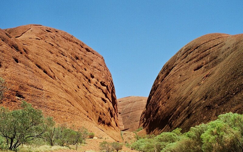 Uluru Rock Formation — Red, Serene, Afternoon, Photograph, Sky