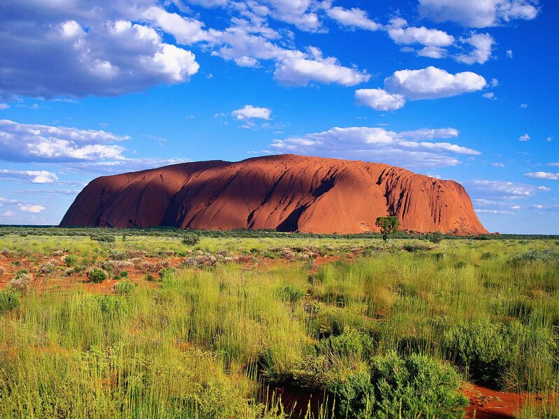 Uluru Rock Formation — Red, Serene, Afternoon, Photograph