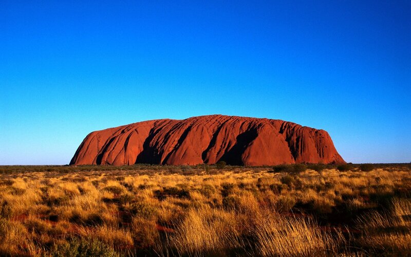 Uluru Rock Formation — Red, Serene, Morning