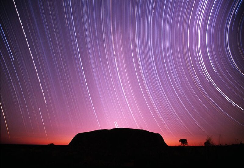 Uluru under Star Trails