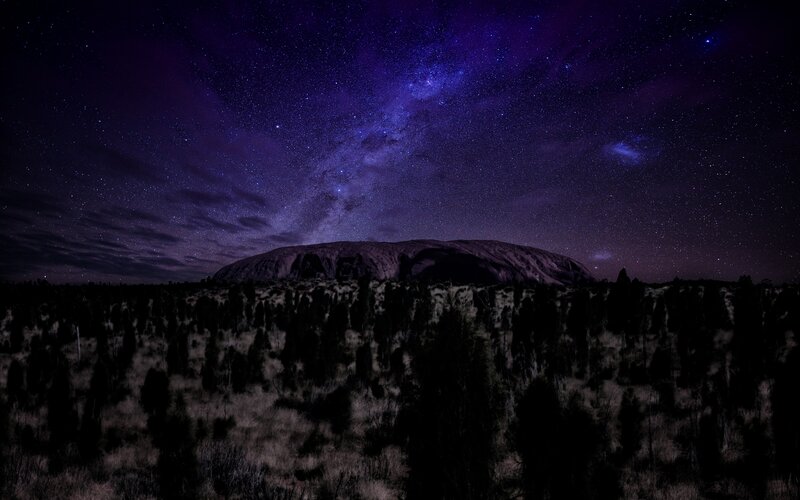 Uluru under Starry Sky — Purple