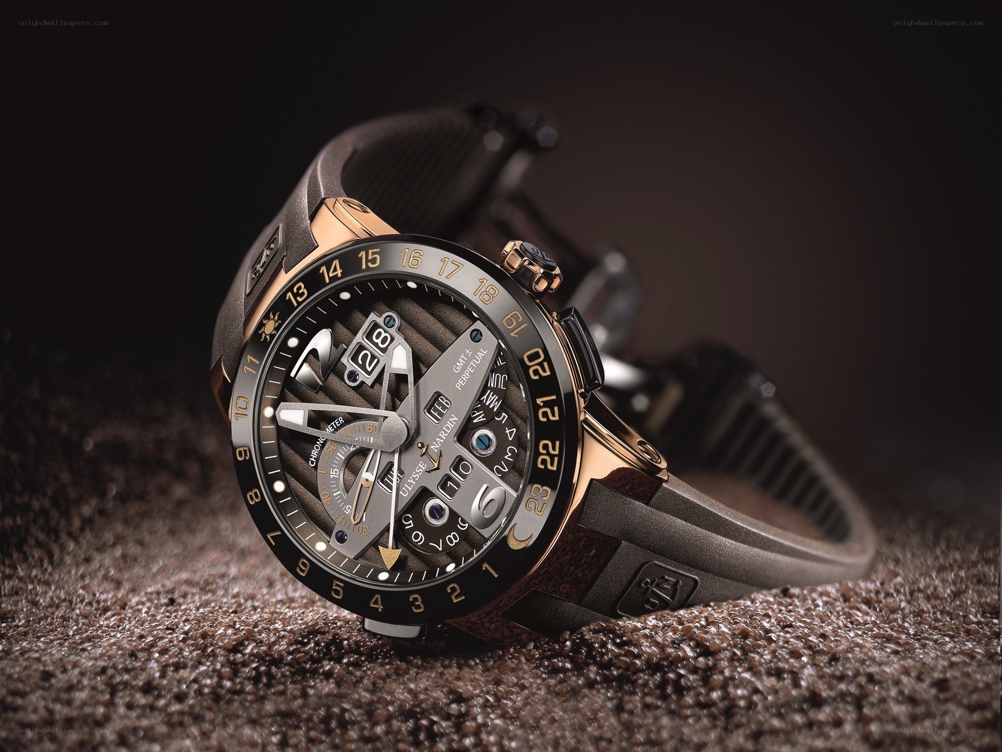 Ulysse Nardin watch on gravel