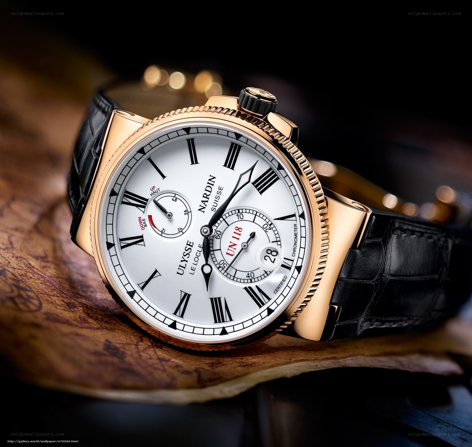 Ulysse Nardin watch on leather