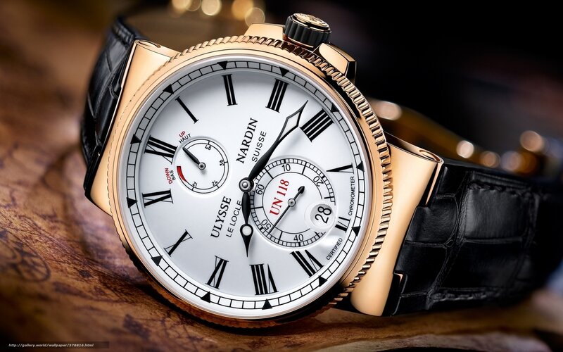 Ulysse Nardin watch on wood