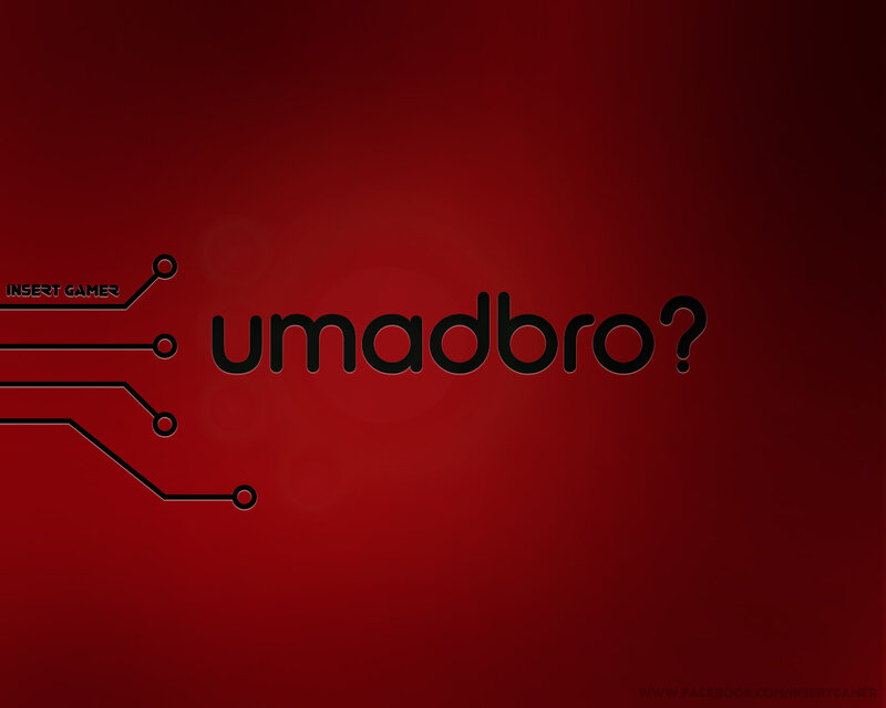 umadbro? text on red background