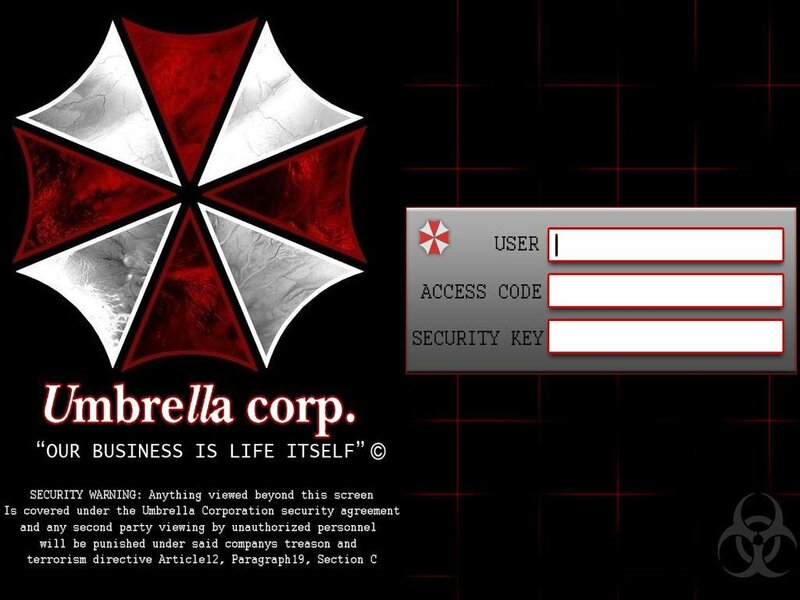 Umbrella Corp login screen