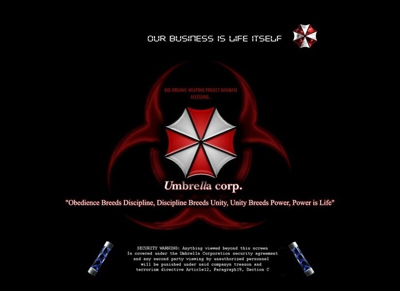 Umbrella Corp logo screen