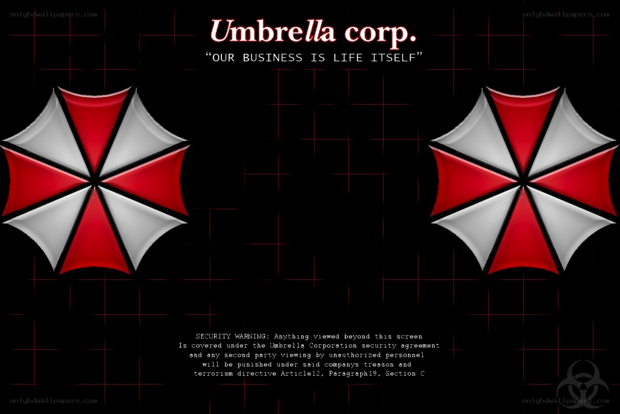 Umbrella Corp logo screen