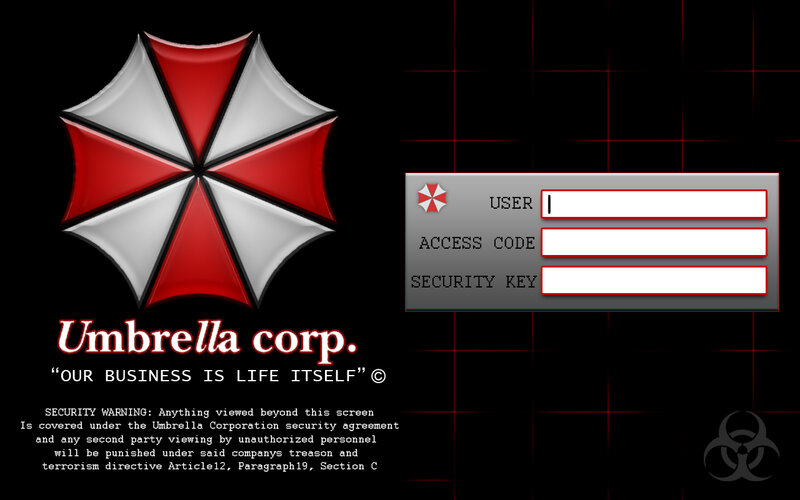 Umbrella Corporation login screen