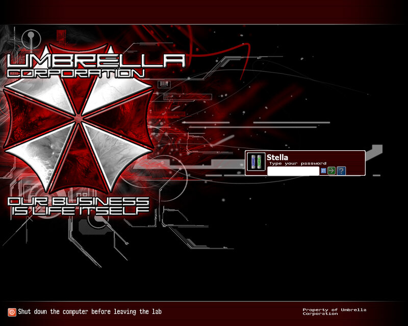 Umbrella Corporation login screen