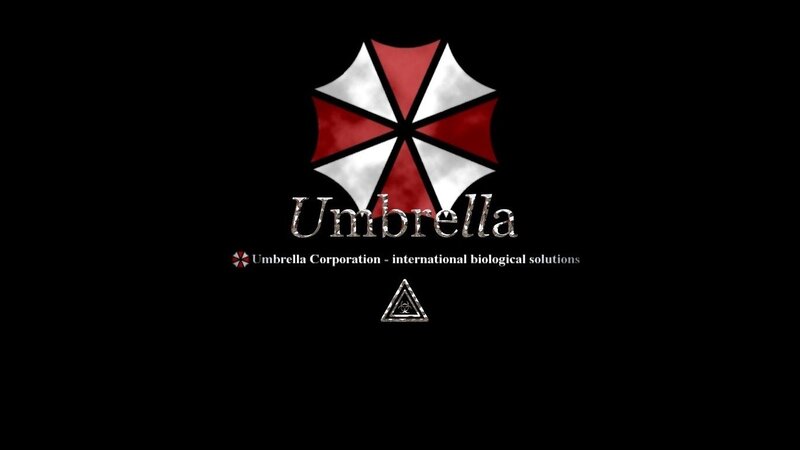 Umbrella Corporation Logo — Black, Dark, Digital Art, Text, Biohazard Symbol