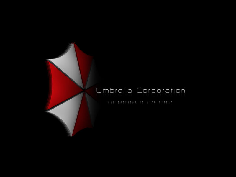 Umbrella Corporation Logo — Black, Dark, Digital Art, Umbrella Symbol