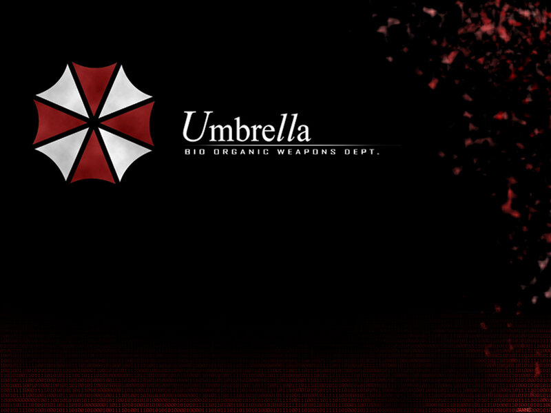 Umbrella Corporation Logo — Black, Dark, Ominous, Digital Art, Text, Binary Code