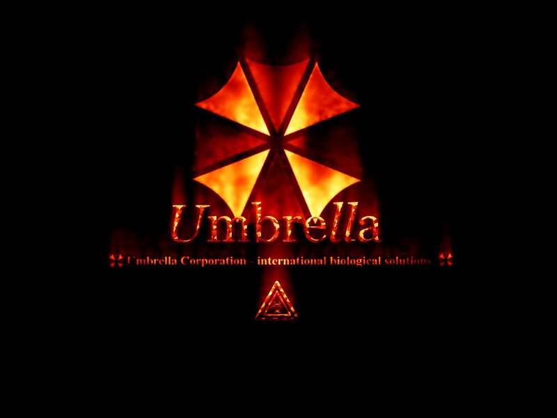 Umbrella Corporation Logo — Black, Dramatic, Digital Art, Flame