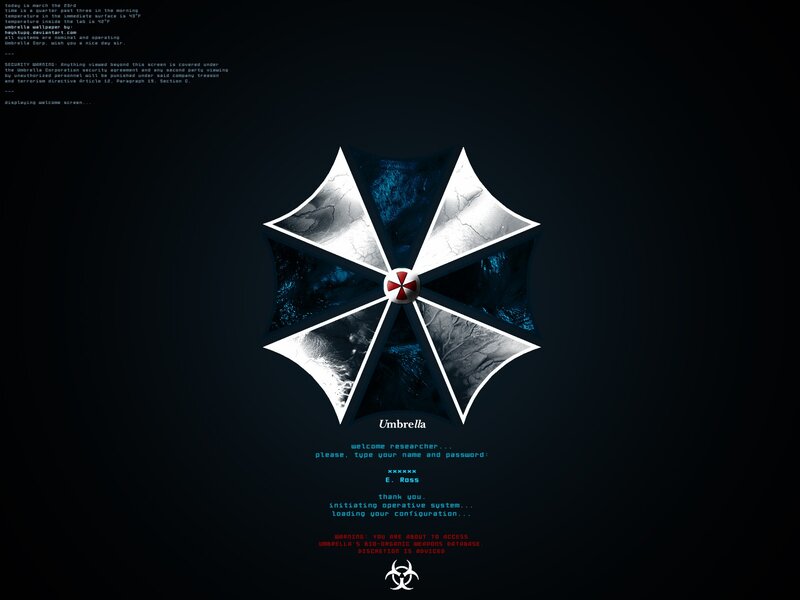 Umbrella Corporation Logo — Black, Dramatic, Night, Digital Art