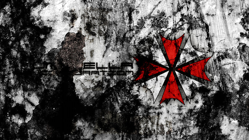 Umbrella Corporation logo on grunge wall