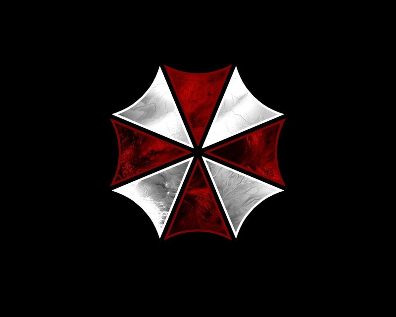 Umbrella Corporation Logo — Red, Dark, Digital Art, Black Background
