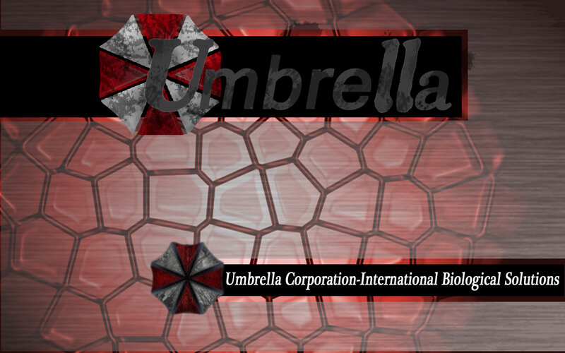 Umbrella Corporation Logo — Red, Dramatic, Digital Art, Text, Hexagonal Pattern