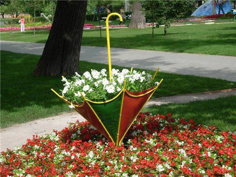 Umbrella Planter in Park