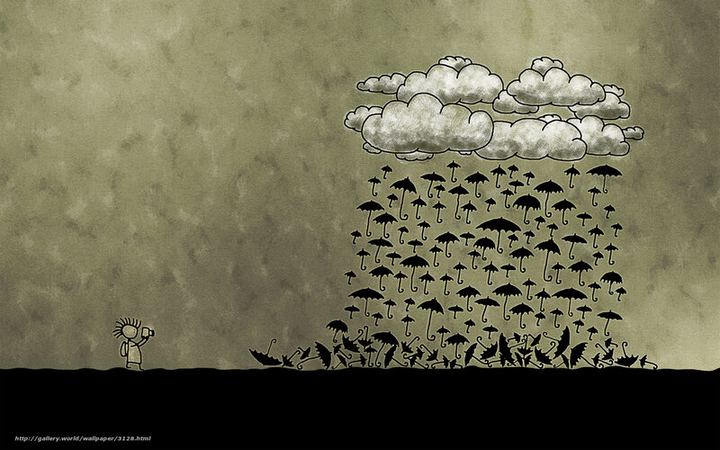 Umbrella rain from clouds