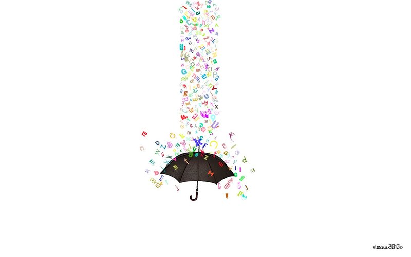umbrella with letters