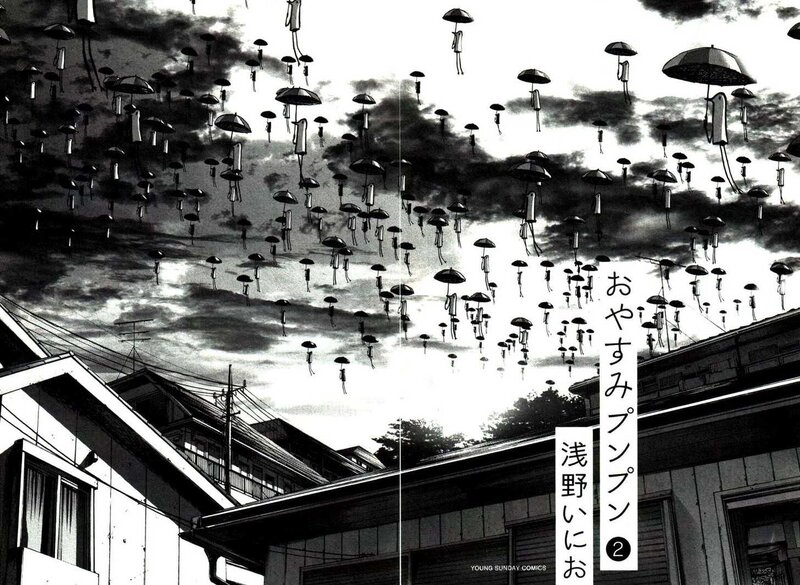 umbrellas floating in the sky