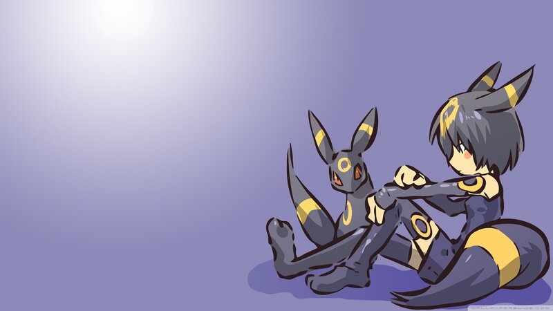 Umbreon and trainer artwork