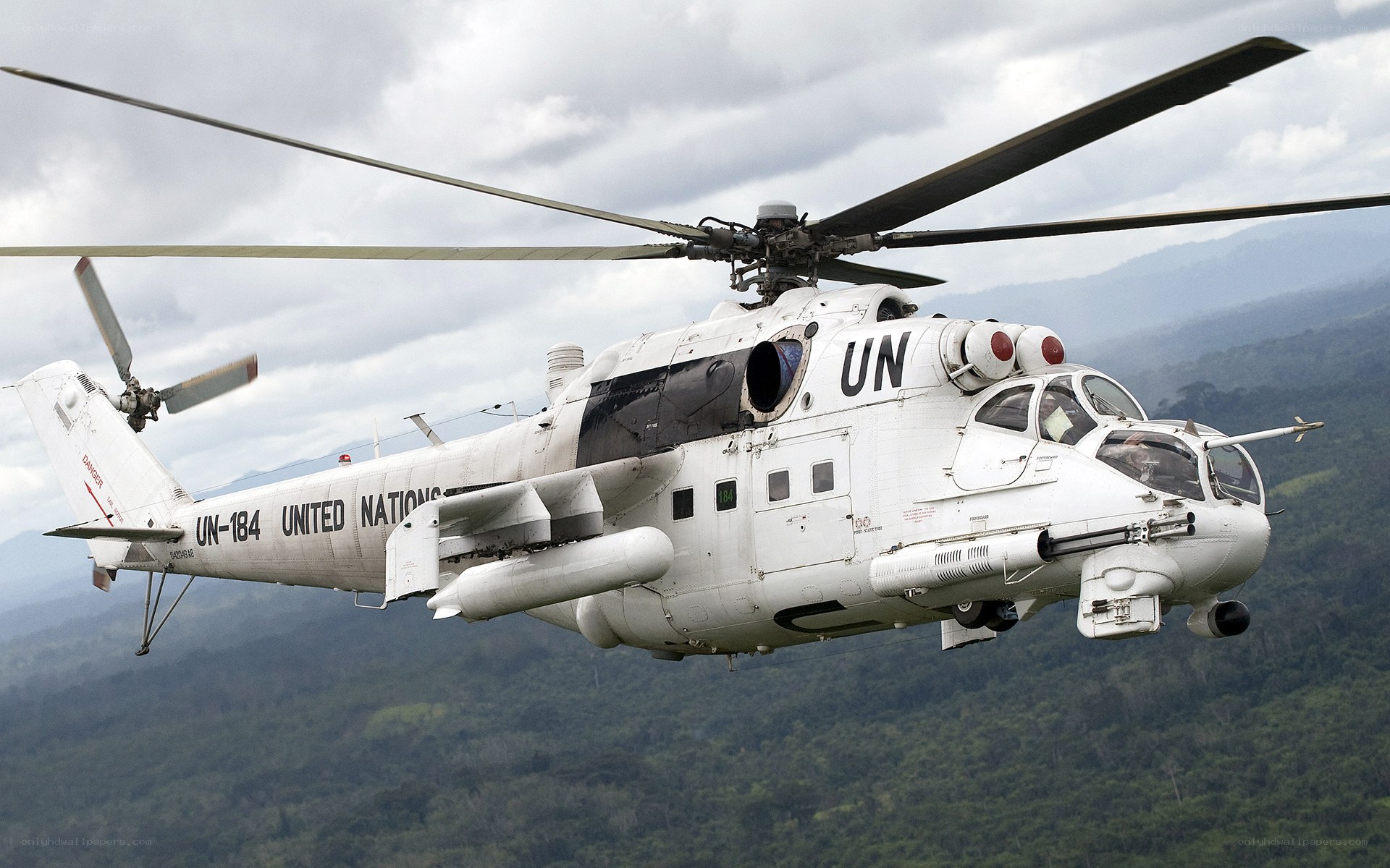 UN helicopter in flight