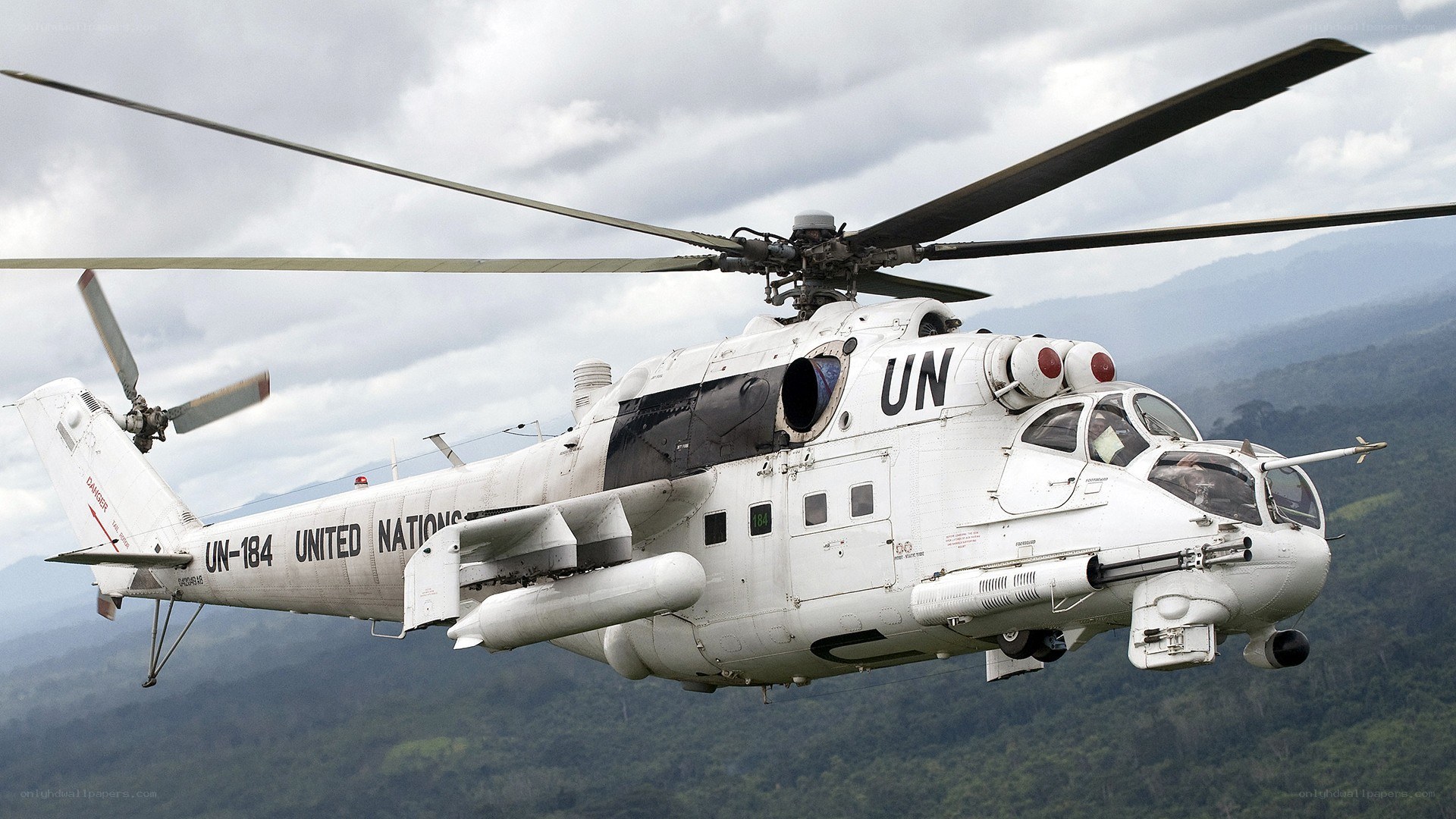 UN helicopter in flight
