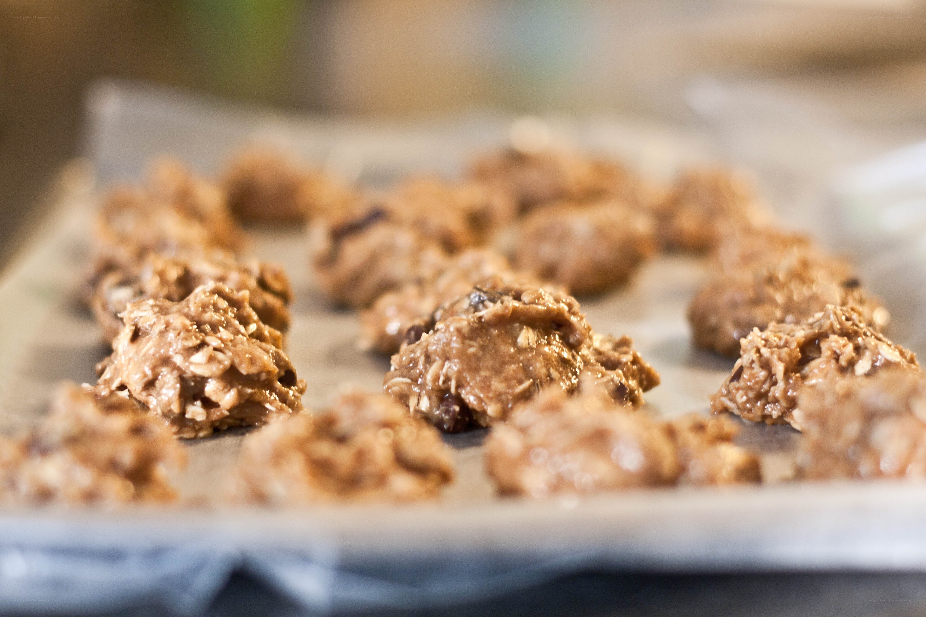 Unbaked cookie dough on tray