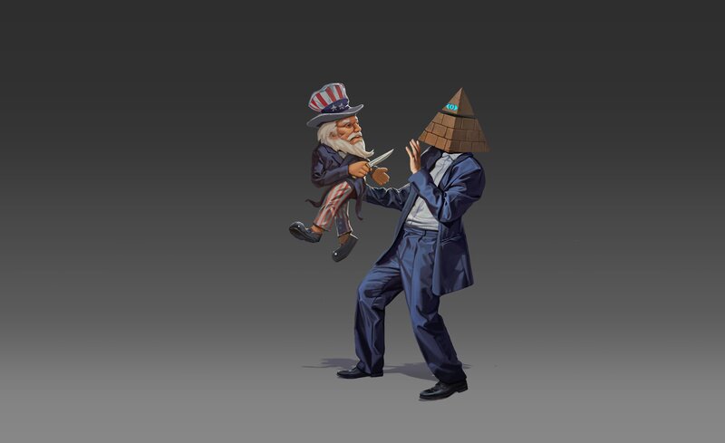 Uncle Sam Being Attacked