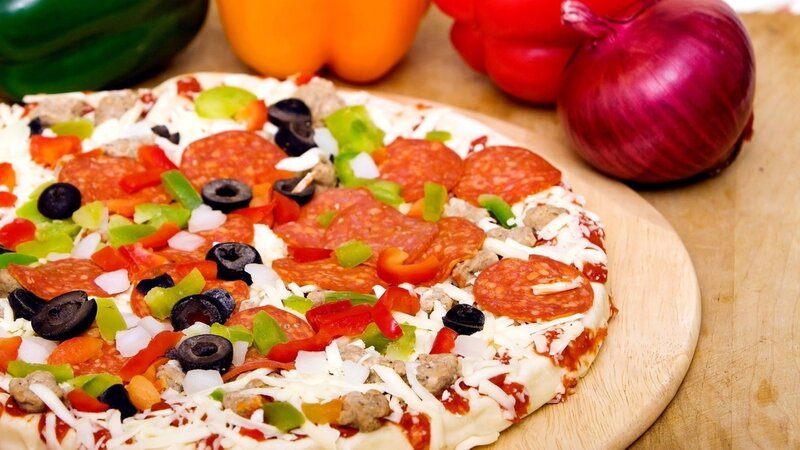 Uncooked Pizza on Board — Red, Appetizing