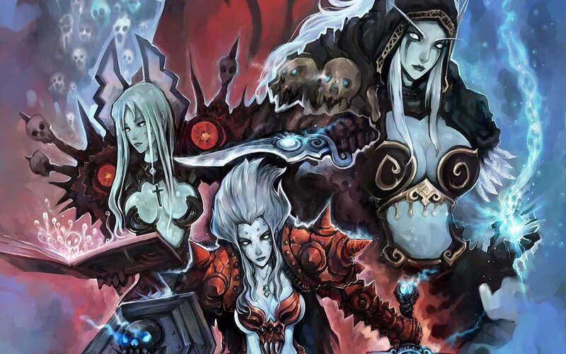 Undead female warriors in dark fantasy