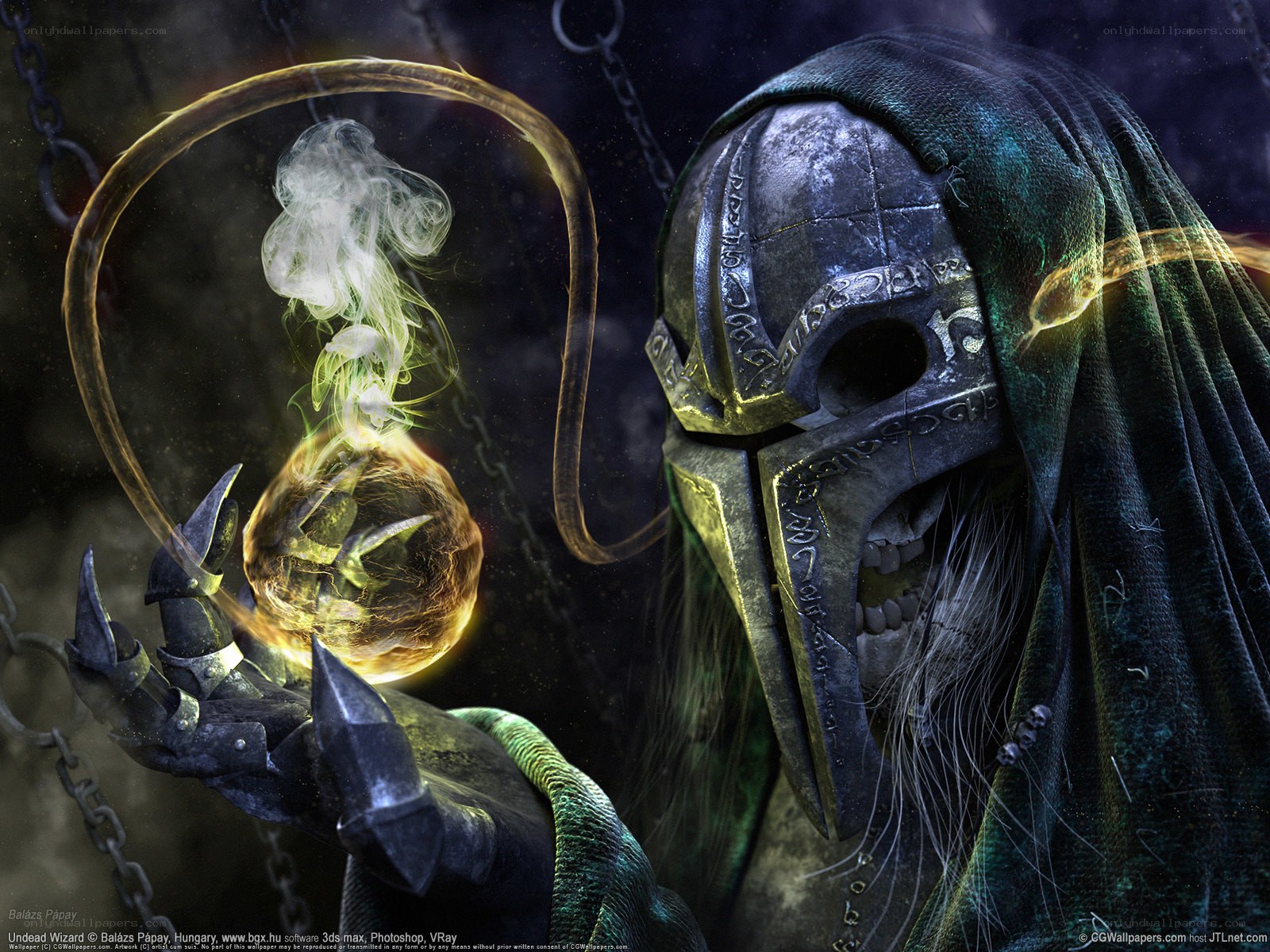 Undead wizard with magic orb