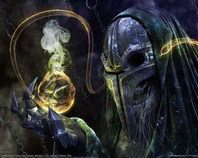 Undead wizard with magic orb