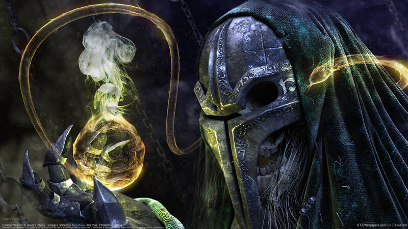 Undead wizard with magic orb